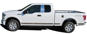 QAA - Ford F-150 2015-2020, 4-door, Pickup Truck, Super Cab, 6.5' bed (12 piece Stainless Steel Body Molding Insert Trim Kit 1.5" Width ) MI55302 QAA - Image 3