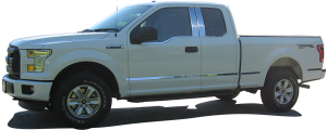 QAA - Ford F-150 2015-2020, 4-door, Pickup Truck, Super Cab, 6.5' bed (12 piece Stainless Steel Body Molding Insert Trim Kit 1.5" Width ) MI55302 QAA - Image 6