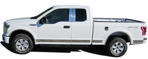 QAA - Ford F-150 2015-2020, 4-door, Pickup Truck, Super Cab, 6.5 bed (12 piece Stainless Steel Rocker Panel Trim, Upper Kit 4.5" Width Spans from the bottom of the molding DOWN to the specified width.) TH55302 QAA - Image 3