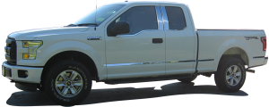 QAA - Ford F-150 2015-2020, 4-door, Pickup Truck, Crew Cab, 6.5 bed (12 piece Stainless Steel Rocker Panel Trim, Upper Kit 4.5" Width Spans from the bottom of the molding DOWN to the specified width.) TH55305 QAA - Image 6