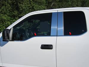 QAA - Ford F-150 2015-2020, 4-door, Pickup Truck, Super Cab (4 piece Stainless Steel Window Sill Trim Set ) WS55302 QAA - Image 1