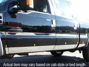 QAA - Ford F-250 & F-350 Super Duty 1999-2007, 2-door, Pickup Truck, Regular Cab, Long Bed, NO Flares (8 piece Stainless Steel Rocker Panel Trim, Lower Kit 5.5" Width Spans from the bottom of the door UP to the specified width.) TH39320 QAA - Image 1