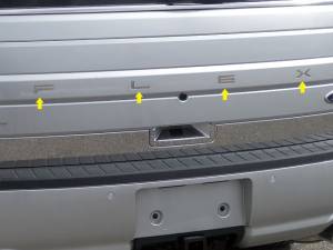 Ford Flex 2014-2019, 4-door, SUV (4 piece Stainless Steel "FLEX" Tailgate Letter Insert Does NOT fit LIMITED model. ) SGR53340 QAA