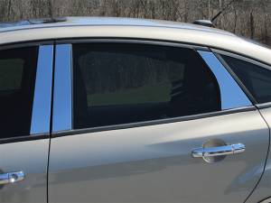 Ford Focus 2012-2018, 4-door, Hatchback (6 piece Stainless Steel Pillar Post Trim ) PP52346 QAA