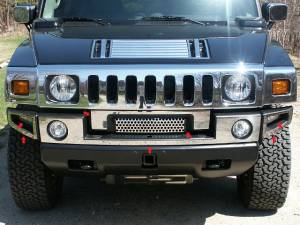Hummer H2 2003-2009, 4-door, SUV (7 piece Stainless Steel Front Bumper Trim Includes Z grill ) HV43009 QAA