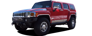 QAA - Hummer H3 2006-2009, 4-door, SUV (4 piece Stainless Steel Rocker Panel Trim, Lower Kit 5.5" Width On the doors Only, spans from the bottom of the door UP to the specified width.) HV46301 QAA - Image 2