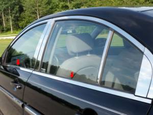 Hyundai Accent 2006-2011, 4-door, Sedan (4 piece Stainless Steel Window Sill Trim Set ) WS27365 QAA