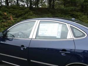 Hyundai Elantra 2007-2010, 4-door, Sedan (16 piece Stainless Steel Window Trim Package Includes Upper Trim, Pillar Posts and Window Sills - FULL Package ) WP27340 QAA