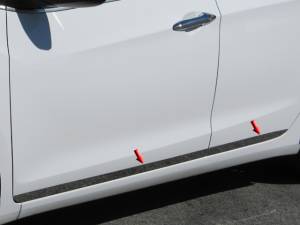 QAA - Hyundai Elantra 2013-2017, 4-door, GT Hatchback (4 piece Stainless Steel Rocker Panel Trim, Lower Kit 1.5" Width On the doors Only, spans from the bottom of the door UP to the specified width.) TH13345 QAA - Image 1