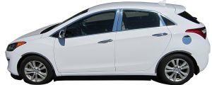 QAA - Hyundai Elantra 2013-2017, 4-door, GT Hatchback (4 piece Stainless Steel Rocker Panel Trim, Lower Kit 1.5" Width On the doors Only, spans from the bottom of the door UP to the specified width.) TH13345 QAA - Image 3