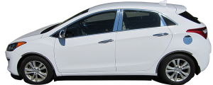 QAA - Hyundai Elantra 2013-2017, 4-door, GT Hatchback (10 piece Stainless Steel Window Trim Package Includes Upper Trim only, NO Pillar Posts, NO window sills, Not for use without Pillar Post kit sold separately. ) WP13346 QAA - Image 3