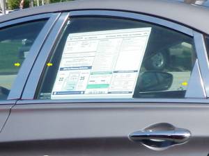 Hyundai Sonata 2011-2014, 4-door, Sedan (6 piece Stainless Steel Pillar Post Trim ) PP11361 QAA