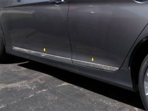 QAA - Hyundai Sonata 2011-2014, 4-door, Sedan (4 piece Stainless Steel Rocker Panel Trim, Lower Kit 1.25" - 1.625" tapered Width On the doors Only, spans from the bottom of the door UP to the specified width.) TH11361 QAA - Image 1