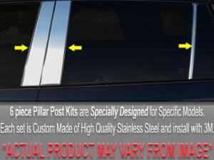 Hyundai Tucson 2010-2015, 4-door, SUV (6 piece Stainless Steel Pillar Post Trim ) PP10351 QAA