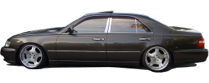 QAA - Infiniti Q45 1990-1996, 4-door, Sedan (6 piece Stainless Steel Rocker Panel Trim, Full Kit 7.625" Width, Includes coverage between the wheel wells only Spans from the bottom of the molding to the bottom of the door.) TH92040 QAA - Image 2