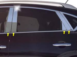 Infiniti QX50 2014-2017, 4-door, SUV (8 piece Stainless Steel Pillar Post Trim ) PP14042 QAA