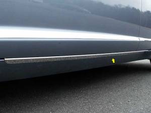 Jaguar XF 2009-2015, 4-door, Sedan (2 piece Stainless Steel Rocker Panel Trim, On the rocker 1.25" Width Installs below the door.) TH29098 QAA