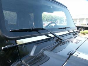Jeep Wrangler TJ 1997-2006, 2-door, SUV (1 piece Stainless Steel Windshield Accent Trim 1.125" Width ) WT45090 QAA