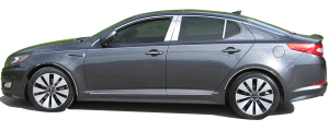 QAA - Kia Optima 2011-2015, 4-door, Sedan (4 piece Stainless Steel Rocker Panel Trim, Lower Kit 0.75" Width On the doors Only, spans from the bottom of the door UP to the specified width.) TH11805 QAA - Image 4