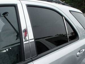 Kia Sorento 2003-2006, 4-door, SUV (6 piece Stainless Steel Pillar Post Trim ) PP23821 QAA