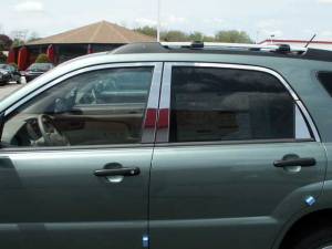 Kia Sportage 2005-2010, 4-door, SUV (12 piece Stainless Steel Window Trim Package Includes Upper Trim and Pillar Posts, NO Window Sills ) WP28835 QAA