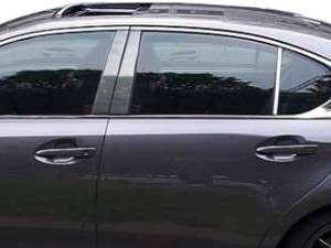 Lexus GS 2013-2020, 4-door, Sedan (6 piece Stainless Steel Pillar Post Trim ) PP13109 QAA