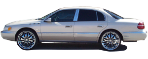 QAA - Lincoln Continental 1998-2004, 4-door, Sedan (4 piece Molded Stainless Steel Wheel Well Fender Trim Molding slightly greater than 2" Width Clip on or screw in installation, Lock Tab and screws, hardware included.) WZ38610 QAA - Image 2