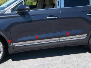 Lincoln MKC 2015-2019, 4-door, SUV (6 piece Stainless Steel Body Side Molding Accent Trim 1.5" - 1.75" tapered Width ) AT55640 QAA
