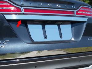 Lincoln MKC 2015-2018, 4-door, SUV (1 piece Stainless Steel License Bar, Above plate accent Trim 1.375" Width ) LB55640 QAA