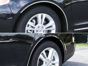 Lincoln MKS 2009-2012, 4-door, Sedan (8 piece Stainless Steel Wheel Well Accent Trim full length With 3M adhesive installation and black rubber gasket edging.) WQ49626 QAA