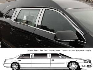 QAA - Lincoln MKT 2010-2020, Eagle Icon Hearse (6 piece Stainless Steel Pillar Post Trim ) PP50674 QAA - Image 1