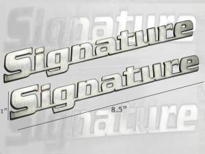 Lincoln MKX 2007-2014, 4-door, SUV (2 piece Stainless Steel "SIGNATURE" Decal 1" Height X 8.5" Width, linked letters, Set of Two ) SGR47610 QAA