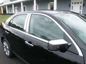 Lincoln MKZ 2006-2012, 4-door, Sedan (12 piece Stainless Steel Window Trim Package Includes Upper Trim and Pillar Posts, NO Window Sills ) WP46630 QAA