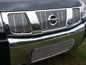 Nissan Armada 2008-2013, 4-door, SUV (4 piece Billet Grille Overlay Three pieces comprise the upper Grille and one piece covers the bottom ) SGB28523 QAA