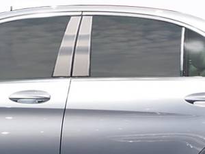 Mercedes C Class 2015-2020, 4-door, Sedan, C300, C400 ONLY (6 piece Stainless Steel Pillar Post Trim ) PP15082 QAA