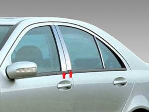 QAA - Mercedes C Class 2001-2007, 4-door, Sedan (4 piece Stainless Steel Pillar Post Trim ) PP23081 QAA - Image 1