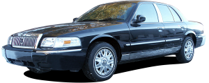 QAA - Mercury Grand Marquis 1992-1997, 4-door, Sedan, LS, GS (12 piece Stainless Steel Rocker Panel Trim, Upper Kit 3.375" Width, Full Length, Includes coverage from the wheel well to the bumper on the front and rear Spans from the bottom of the molding DOWN to - Image 3