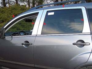 Mitsubishi Outlander 2007-2009, 4-door, SUV (10 piece Stainless Steel Window Trim Package Includes Upper Trim and Pillar Posts, NO Window Sills ) WP27010 QAA