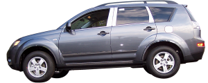 QAA - Mitsubishi Outlander 2007-2009, 4-door, SUV (10 piece Stainless Steel Window Trim Package Includes Upper Trim and Pillar Posts, NO Window Sills ) WP27010 QAA - Image 2