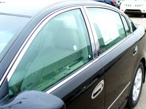 Nissan Altima 2002-2006, 4-door, Sedan (10 piece Stainless Steel Window Trim Package Includes Upper Trim and Pillar Posts, NO Window Sills ) WP22550 QAA