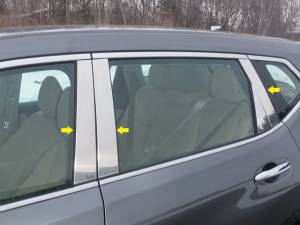 Nissan Rogue 2014-2020, 4-door, SUV, Does NOT fit Sport (6 piece Stainless Steel Pillar Post Trim ) PP14536 QAA