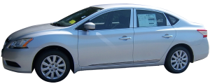 QAA - Nissan Sentra 2013-2015, 4-door, Sedan (4 piece Stainless Steel Rocker Panel Trim, Lower Kit 1.75" - 3.125" tapered Width On the doors Only, spans from the bottom of the door UP to the specified width.) TH13576 QAA - Image 2