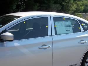 Nissan Sentra 2013-2019, 4-door, Sedan (12 piece Stainless Steel Window Trim Package Includes Upper Trim and Pillar Posts, NO Window Sills ) WP13575 QAA