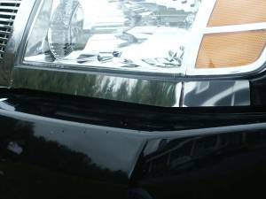 Chrome Trim - Headlight Accents - QAA - Nissan Titan 2004-2015, 4-door, Pickup Truck (2 piece Stainless Steel Head Light Accent Trim ) HL24520 QAA