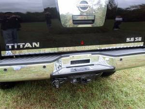 Nissan Titan 2004-2015, 4-door, Pickup Truck (1 piece Stainless Steel Rear Deck Trim, Trunk Lid Accent 2" Width ) RD24520 QAA
