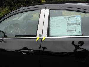 QAA - Nissan Versa 2012-2019, 4-door, Sedan (4 piece Stainless Steel Pillar Post Trim ) PP12530 QAA - Image 1