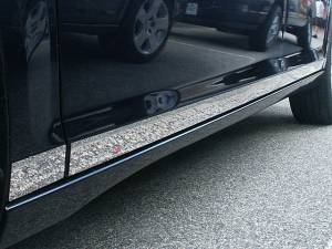 QAA - Saturn Aura 2007-2009, 4-door, Sedan (8 piece Stainless Steel Rocker Panel Trim, Lower Kit 2" Width, w/ trim crease Spans from the bottom of the door UP to the specified width.) TH47415 QAA - Image 1