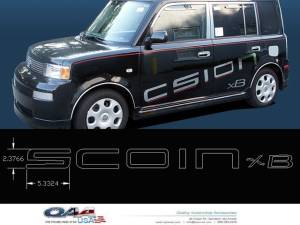 Scion xB 2004-2006, 4-door, Hatchback (7 piece Stainless Steel "SCION XB" Logo Decal ) SGR24180 QAA