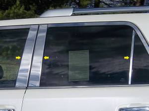 Toyota 4Runner 2010-2020, 4-door, SUV (6 piece Stainless Steel Pillar Post Trim ) PP10178 QAA