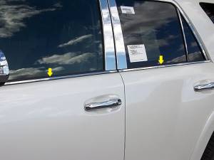 Toyota 4Runner 2010-2020, 4-door, SUV (4 piece Stainless Steel Window Sill Trim Set ) WS10177 QAA